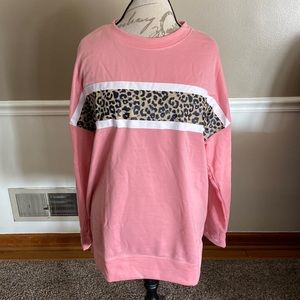 Pink and cheetah print sweatshirt